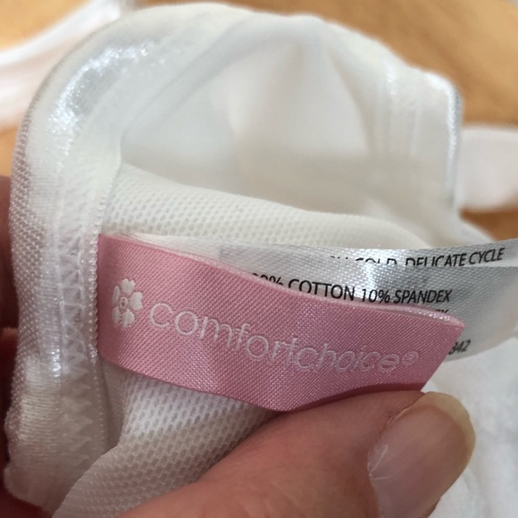 Comfort Choice Bra 38DD White Cotton Blend Front Fastened Adjust Straps - Picture 4 of 10